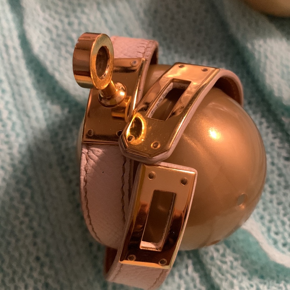 Hermès bracelet leather and gold plated metal - Picture 2 of 7